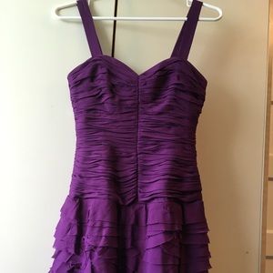 Purple cocktail, wedding guest, prom dress